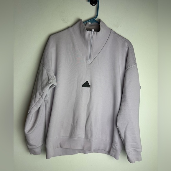 Men's adidas 1/2-zip Solid Color Small Logo Half Zipper - Picture 4 of 9